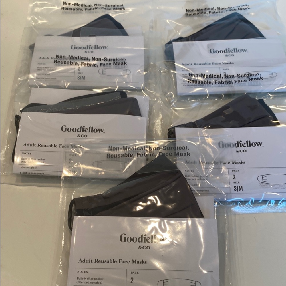 NWT Goodfellow & Co. 5 Packages Adult Reusable Face Masks